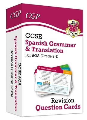 GCSE AQA Spanish Grammar & Translation Revision Question Cards Key Stage 4 Cgp - Image 1 of 4