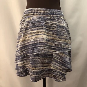 TAHARI ASL SKIRT, Sz 6 Tiered A-Line Skirt, Blue Print - Picture 1 of 12