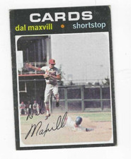 1971 TOPPS DAL MAXVILL #476 ST. LOUIS CARDINALS