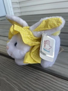 1983 Applause Becky Bunny Plush Stuffed Rabbit Small Yellow Polka Dot Hat Ears - Picture 1 of 4