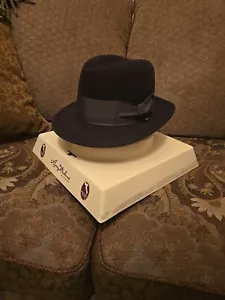 Vintage Mallory fifth avenue size 6 5/8 brown suede fedora hat - Picture 1 of 12