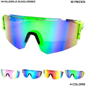 LOTE AL POR MAYOR Hombres Deporte Envoltura Alrededor Ciclismo Pesca Golf Gafas de Sol 12 Pares - Imagen 1 de 24