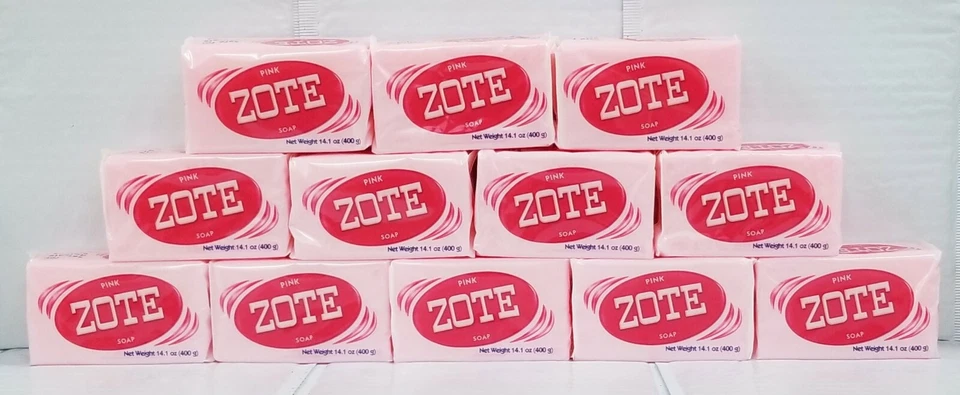 12x Zote Pink Soap Bars 14.1oz Hand Wash Soap for Stains 400g Large Zote Soap