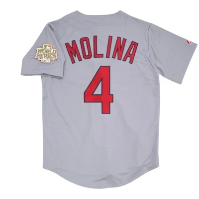 Camiseta deportiva de carretera Yadier Molina St. Louis Cardinals 2011 Serie Mundial para hombre (S-3XL) Foto 1 de 4