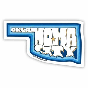 OKLAHOMA CITY OKC STATE OUTLINE AMERICANA REISEAUFKLEBER STOßSTANGE AUFKLEBER DONNER - Bild 1 von 1