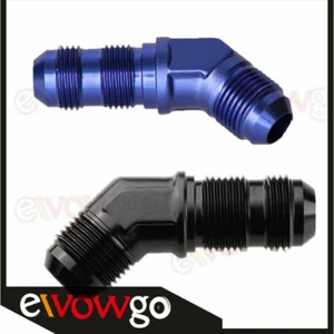 -3AN 4AN 6AN 8AN 10AN 12AN 45 Degree Aluminum Bulkhead Fitting Adapter - Picture 1 of 5