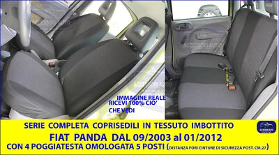 Fodere Panda Fiat 2003>2011 169 coprisedili copri sedile per auto imbottito con - Immagine 1 di 4