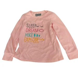 Eddie Bauer T-Shirt Girl's XS Pink Long Sleeve Sleep Pajama Shirt Crew Neck - Picture 1 of 7
