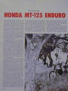 HONDA  MT-125 ENDURO Motorcycle Road Test 1973 MT125 - Bild 1 von 1