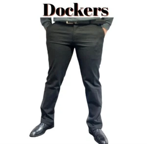 Dockers Herren schwarz Taille 31 lässig formell Arbeit Anzughose gerade Passform Taschen - Bild 1 von 10