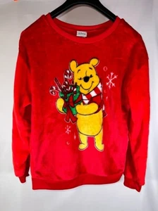 Disney Winnie the Pooh Christmas Sweater, Juniors Size L (11-13), Oversized - Picture 1 of 2