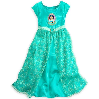 Disney Store Aladdin Princess Jasmine Short Sleeve Nightgown Pajama Girl NEW - Image 1 of 3