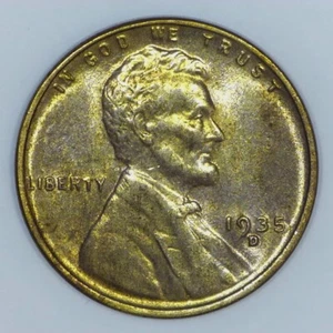 1935-D Lincoln Wheat Cent 1c Coin BU e061 - Picture 1 of 2