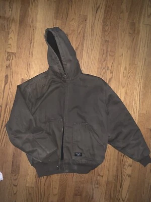 Walls Work Wear Lined Hood Men’s Size XL Chocolate Brown Hoodie Warm Jacket - Image 1 of 4