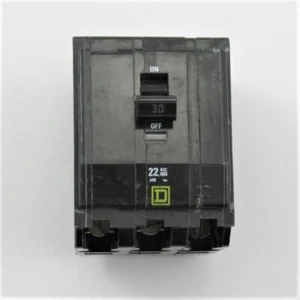 Square D QOB330 30-Amp 3-Pole Bolt-On Circuit Breaker 30A 3P 240V 22KA QOB-330 - Picture 1 of 6