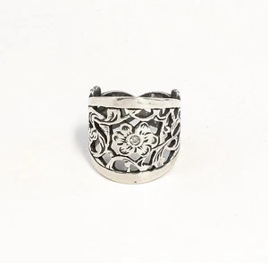 9901413 925er Argent Floral Bague avec Pierres Swarovski Gr. 51 - Picture 1 of 2
