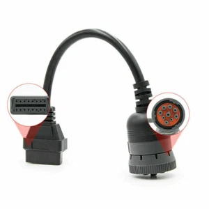 9Pin to 16Pin OBD2 Truck Diagnostic Cable Adapter for Cummins Diesel Engine - Picture 1 of 9