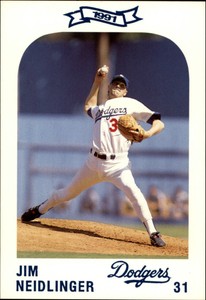 1991 Dodgers Police Baseball Card #31 Jim Neidlinger