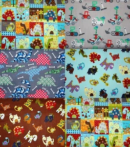 Dino Dinosaurier braun grau Karo Webware Baumwolle Meterware Baumwollstoff - Bild 1 von 7