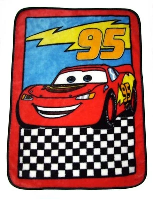 Disney Pixar Baby CARS Lightning McQueen 95 Peluche Niño Manta a Cuadros Foto 1 de 2