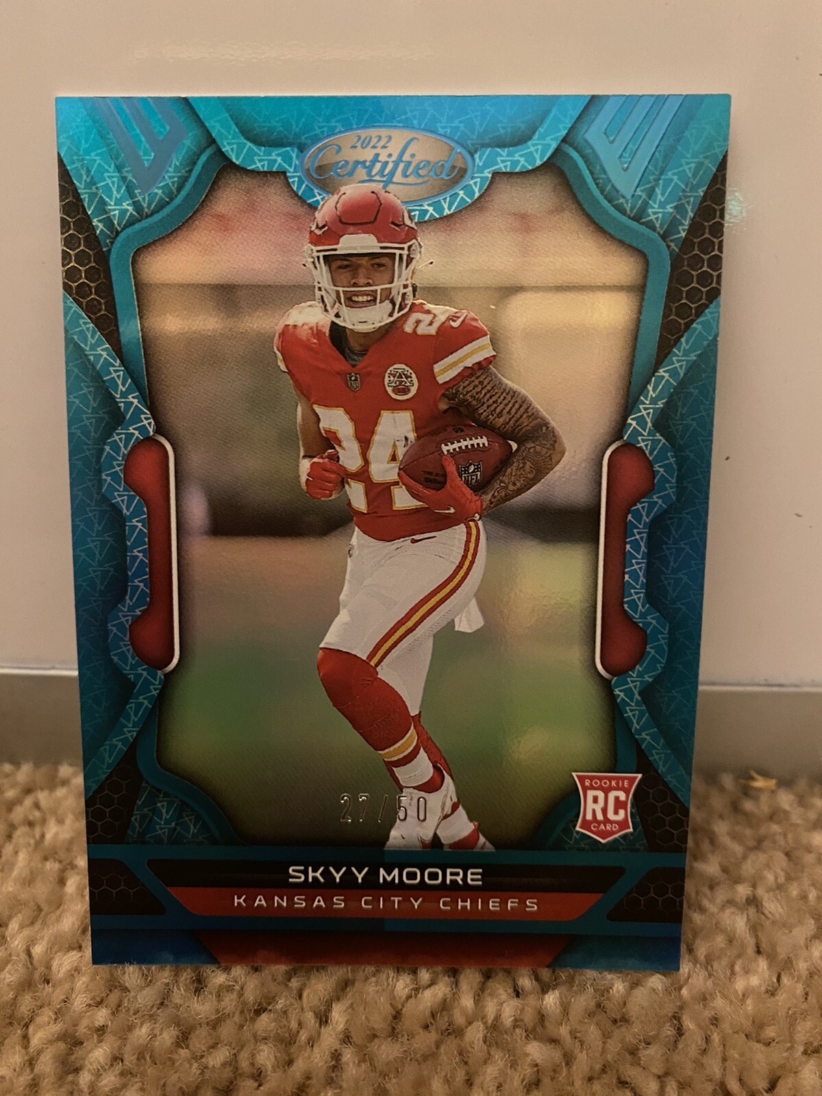 2022 Certified Skyy Moore Teal Mirror RC 27/50 Football Card Free Ship