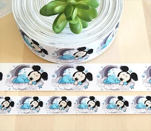 Cinta de regalo de 7/8 y 1,5" (1 yarda) bebé Mickey Mouse de grano grueso Disney baby shower - Imagen 1 de 1