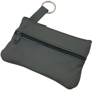 Große Rindleder Schlüsseltasche Schlüsseletui Schlüsselmäppchen Dunkelgrau - Bild 1 von 3