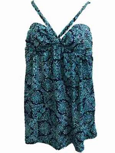 Women’s Tropical Escape 1-Piece One Piece Floral Blue Swimdress Size 18 NEW $86 - Picture 1 of 10