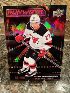 2022-23 Upper Deck Allure YEGOR SHARANGOVICH Runways Red 215/299 - NJ Devils - Picture 1 of 3