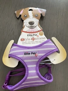 ARNÉS DE MALLA ESTILO ELITE CHESTPLATE LAVANDA/PERRO PÚRPURA NUEVO CON ETIQUETAS - Imagen 1 de 2