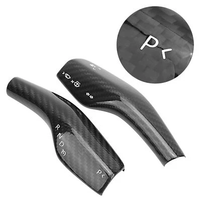 Real Carbon Fiber Steering Wheel Paddle Shift Trim Cover For Tesla Model 3 / Y - Image 1 of 4