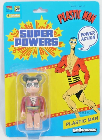 Medicom SDCC Be@rbrick DC Super Powers Plastic Man Action Figure NEW Cover