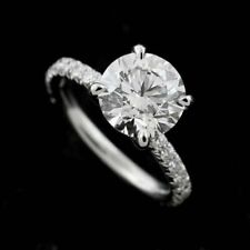 Channel Set 2.50 Ct. Round Cut Real Treated Diamond 925 Silver Engagement Ring