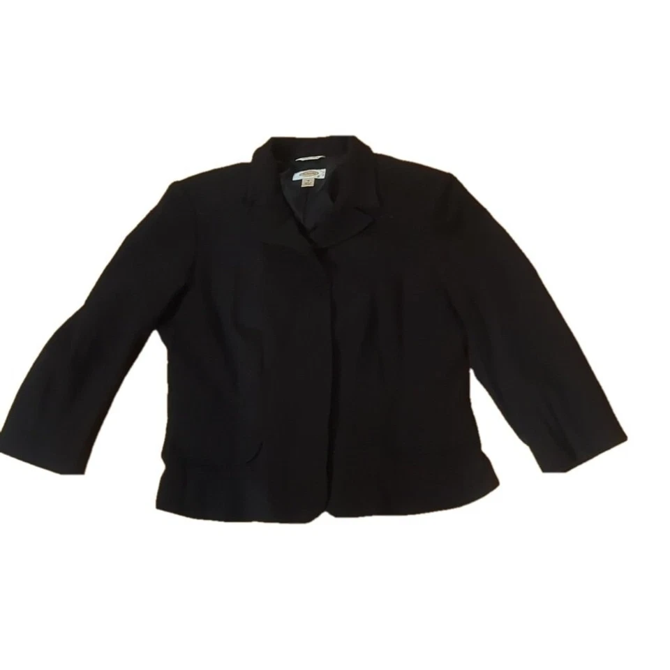 Talbots Blazer Talla 12 Negro Peplum Chaqueta Foto 1 de 4