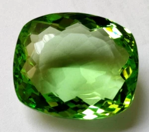 AAA+ 76.85 Ct. Large Green Peridot Cushion Cut Loose Gemstone Gift for Birthday - Picture 1 of 6
