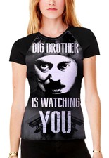 Big Brother is Watching You Women's All Over Print Contrast Baseball T Shirt