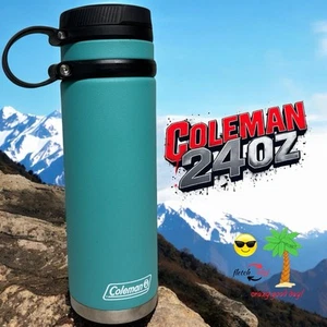 Coleman 24 Unzen Sicherung Isoliert Thermoskanne/Wasserflasche Edelstahl Schraubverschluss Türkis - Bild 1 von 9