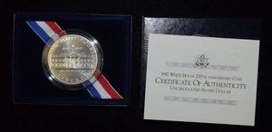 1992 White House 200th Anniversary Coin Uncirculated Silver Dollar W/BOX&COA - Picture 1 of 9