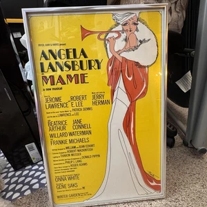 Angela Lansbury Mame Musiktheater Broadway Lobby Fenster Poster Erstausgabe Rahmen - Bild 1 von 4