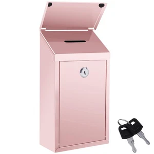 Metal Donation Box Suggestion Box with Slot and Lock Waterproof Wall Mounted ... - Picture 1 of 6