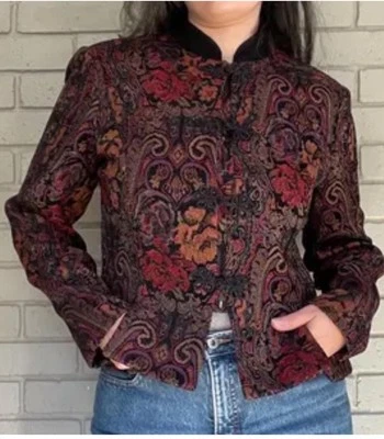 De Colección Jessica Howard MUJERES Tapiz Floral Alfombra Asiática Casa Core Chaqueta 14 Usada en Excelente Condición Foto 1 de 4