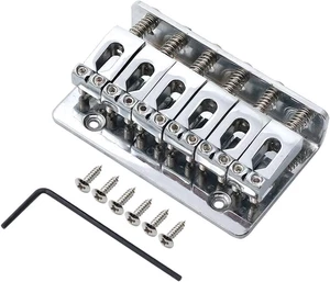 65 mm Hardtail Brücke Top Load Gitarrensattel Saitenhalter für 6 Saiten Tele Strat St - Bild 1 von 12