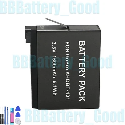 1600mah Battery for GoPro AHDBT-401 HD HERO4 GOPRO4 AHBBP-401 - Image 1 of 4