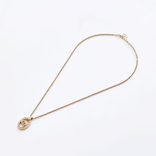 Collana Christian Dior CD logo strass ovale oro WS11511