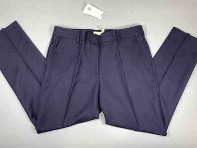Tory Burch Womens Skinny Pants Medium Navy Size 8 Slim Fit Wool Blend Trousers - Image 1 of 4