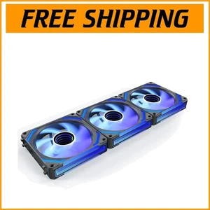 COSMIQ-RE-Black 120mm RGB Case Fans, 3-Pack with Infinity Mirror and Controller - Picture 1 of 11