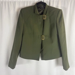 Blazer Anne Klein verde oliva con fibbie dorate taglia:6P - Foto 1 di 13
