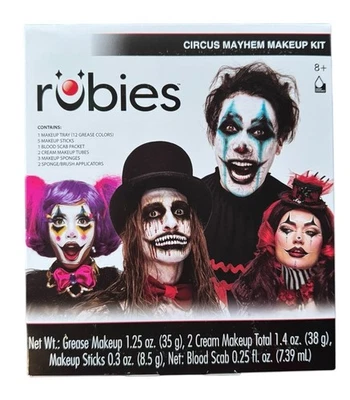 Rubies Circus Mayhem Make-up Kit Gothic Evil Clowns Ages 8+ - Image 1 of 3