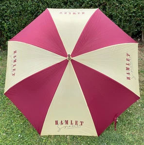 HAMLET CIGAR Golf Umbrella Vintage Cigarette Advertising Red and White 1.3 meter - Picture 1 of 6