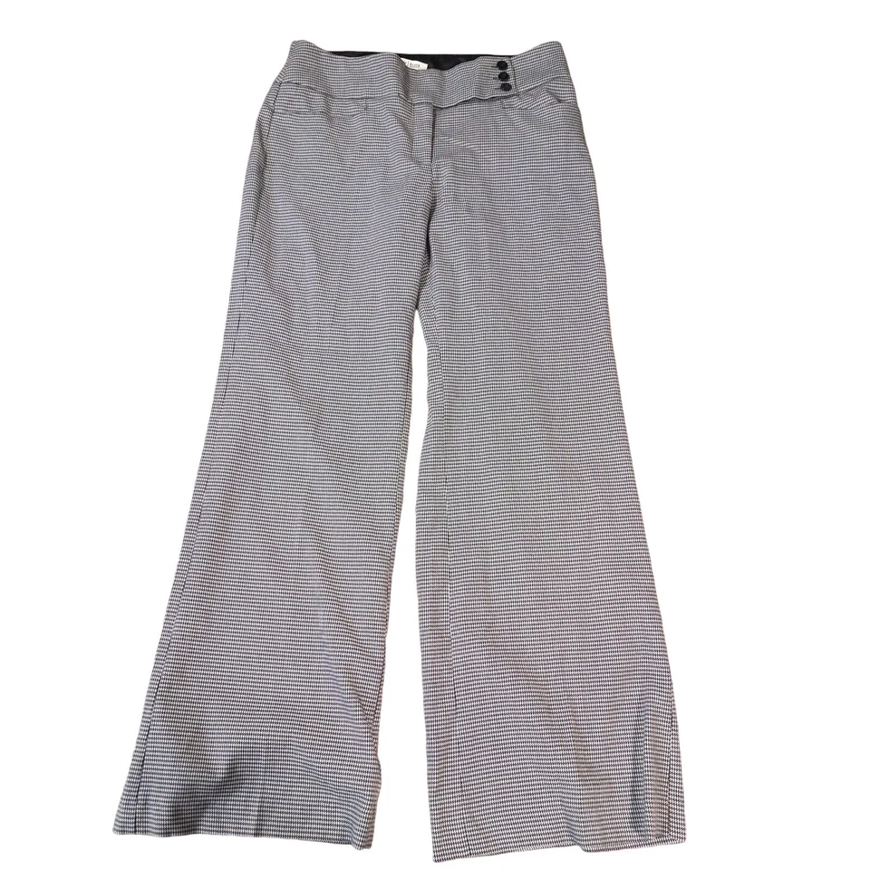 Pantalones de vestir a cuadros pata de gallo pierna ancha mercado negro de la Casa Blanca para mujer talla 10 Foto 1 de 4